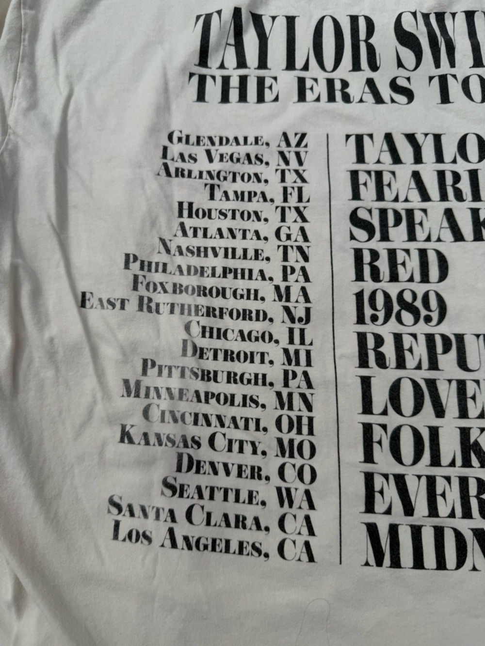 Taylor Swift White Graphic Photo-Collage 'The Eras Tour' Tee, Sz medium. - Picture 4 of 6